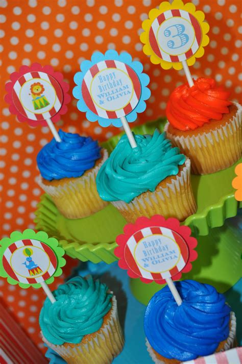 Check spelling or type a new query. Circus Party Cupcake Toppers - Carnival Birthday - Circus ...