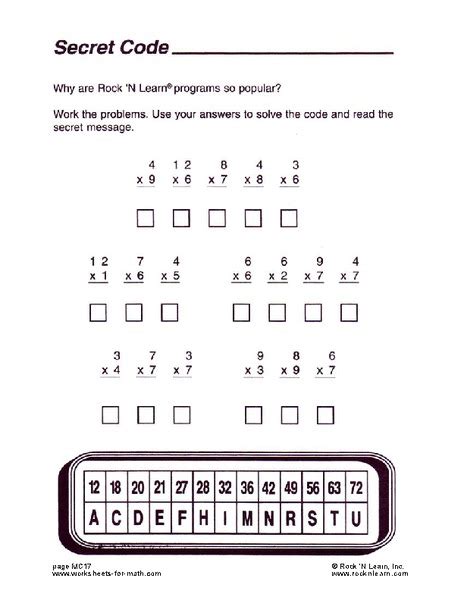 Secret Code Worksheet For 4th Grade Lesson Planet