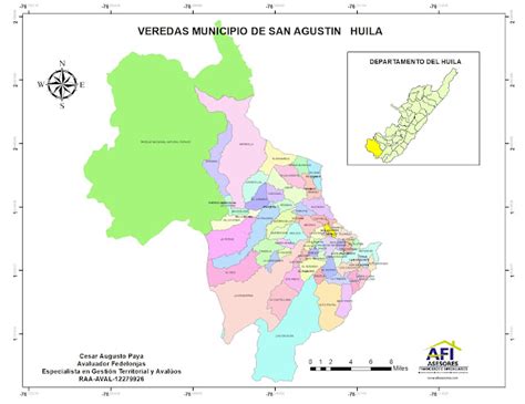 Mapa Veredas Municipio De San Agustín Huila Huila Sig
