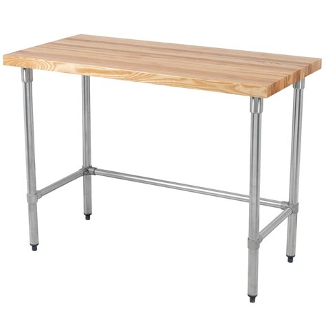 Eagle Group Mt2448gt Wood Top Work Table With Galvanized Base 24 X 48