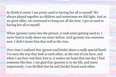 Sister Wedding Speech Text And Image Speeches Quotereel Sister