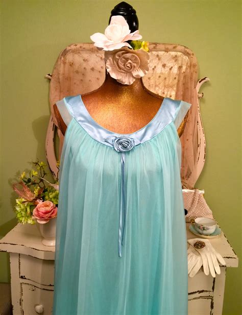 60s Chiffon Nightgown 1960s Short By Sownthreadsclothing On Etsy