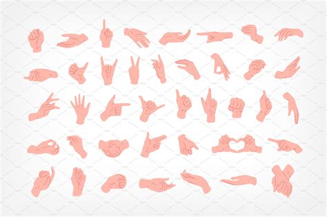 Different Hand Gestures Custom Designed Illustrations ~ Creative Market