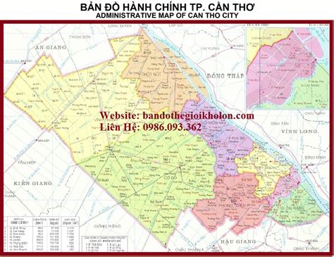 Thuê xe 16 chỗ cần thơ. Bán bản đồ hành chính Cần Thơ Khổ lớn