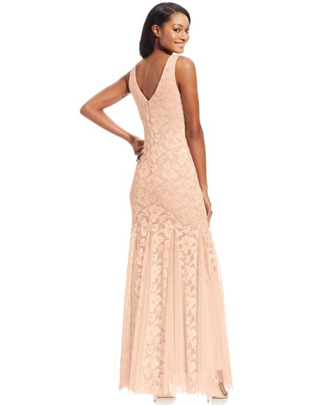 Lyst Xscape Sleeveless Lace Mermaid Gown In Natural