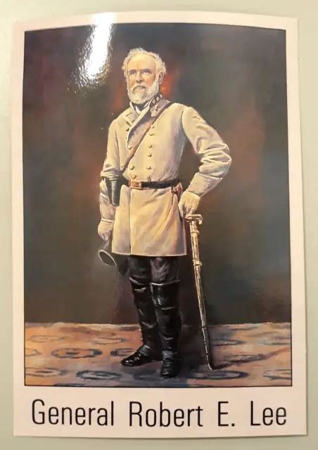 General Robert E Lee Chrome Postcard Portrait Original Oil Painting