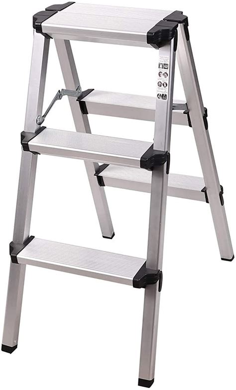 Redcamp Aluminum 3 Step Ladder Lightweight Folding Small Ladder Step