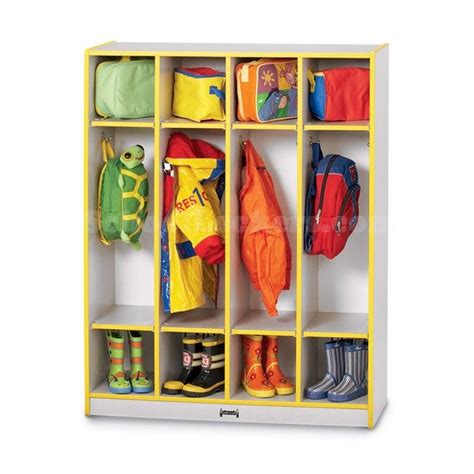Colorful Kids Coat Lockers With Dual Cubbies Kids Coat Locker