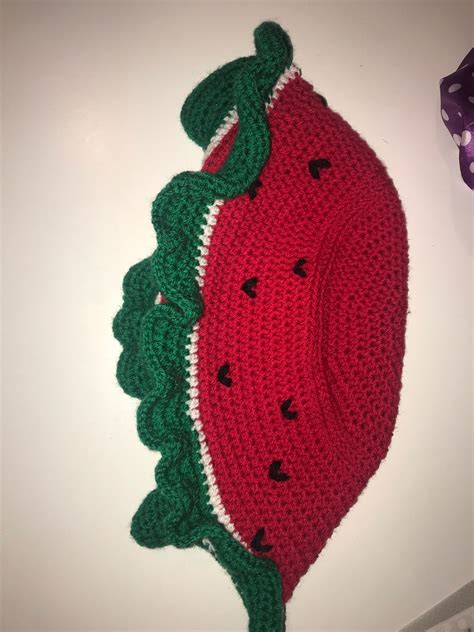 Watermelon Crochet Bucket Hat Etsy