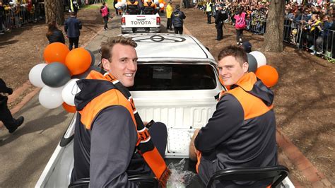 Dion prestia (richmond), jaeger o'meara (hawthorn). Melbourne painted yellow, black and orange as fans flock ...