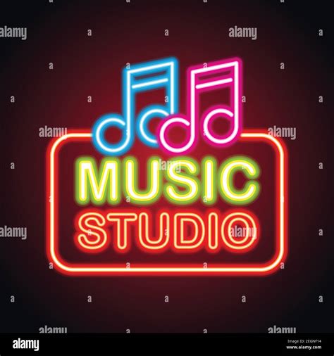 Music Studio Neon Sign For Music Studio Or Recording Studio Plank