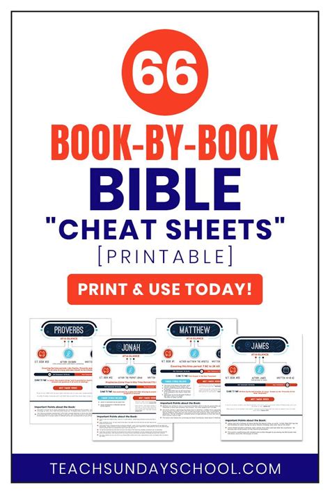 Sunday School Lesson Ideas One Page Printables For Each Book In The