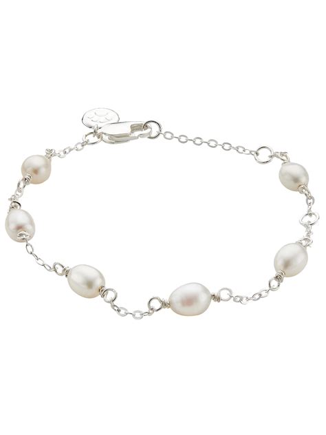 Molly Brown London Sterling Silver Pearl Station Bracelet At John Lewis