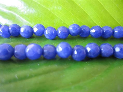 Natural Blue Jade Gemstone Beads 6mm Full Strand Etsy