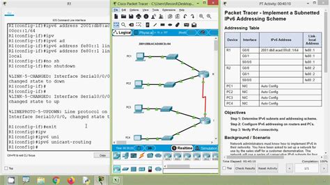 1291 Packet Tracer Implement A Subnetted Ipv6 Addressing Scheme
