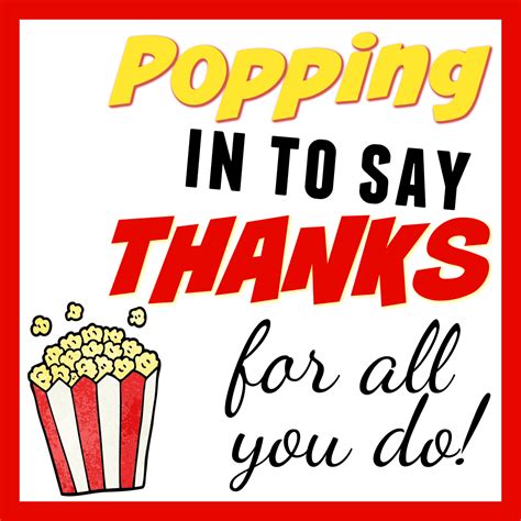 Just Poppin By To Say Thank You Free Printable Simply Print Sign Your