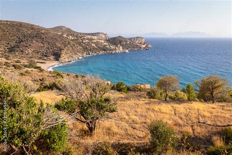 undiscovered paradise beach with emerald waters on the way the historic city of knidos in datca