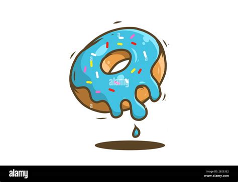 Blue Melting Donuts Illustration Drawing Design Stock Vector Image