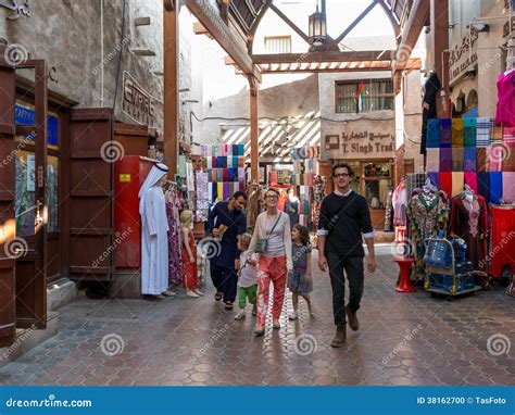 Tourists In Textile Souk In Bur Dubai Editorial Image Image