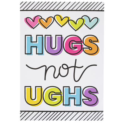 Schoolgirl Style Kind Vibes Hugs Not Ughs Poster 19 X 13 14 Inches