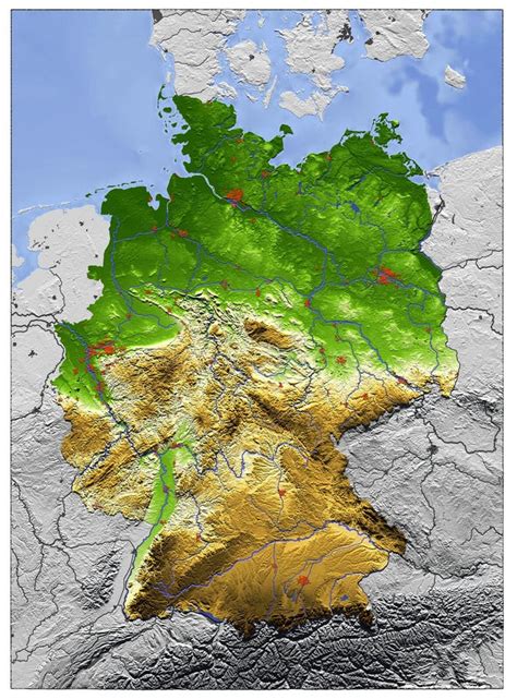 Relief Map Of Germany
