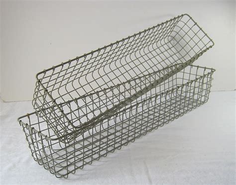 Vintage Wire Baskets Set2 Rectangular By Lavendergardencottag