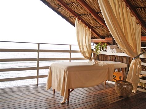 Covered Terrace With Massage Table And Ocean Views Hgtv