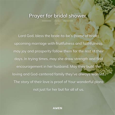Prayer For Bridal Shower Avepray