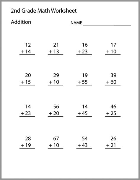 Printable Math Sheets For 2nd Grade