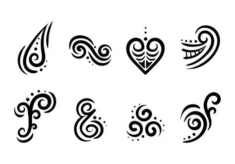 Koru Tatto Vector Maori Symbols Vector Art Design Vector Art