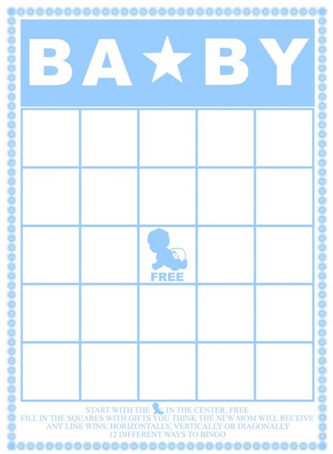 Baby Bingo Printable Printable Blank World