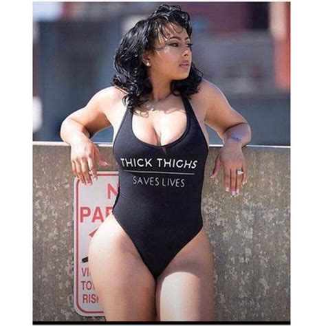 High Quality One Piece Swimsuit Thick Thighs Saves Lives Bikini Black