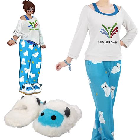 Overwatch Mei Riseandshine Pyjamas Sleepwear Pyjamei Cute Cosplay