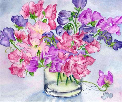 My Art — Sue Gave Me Some Sweet Pea Flowers While I Was Sweet Pea