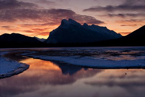 Rocky Mountain Landscapes Dawn At The Vermilion Lakes In Banff