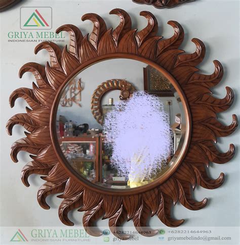Pigura Cermin Bulat Jati Minimalis Furniture Jati Jepara