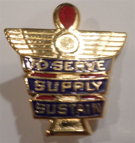 Us Military Hat Lapel Pin Air Force 378th Qm Bn To Serve Supply Sustain