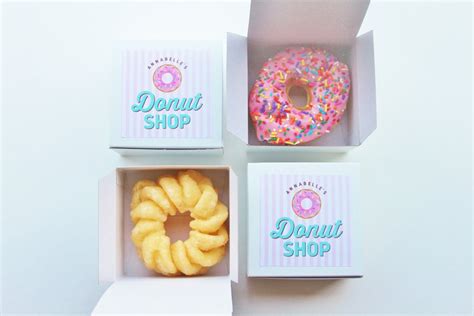 Dozen Donut Favor Boxes Single Donut Box Donut Shop Party Etsy Uk