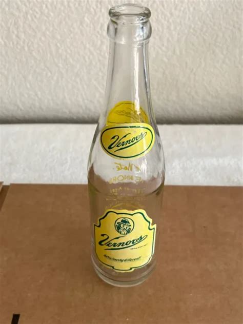 Vintage 1960s Vernors Ginger Ale Acl 12 Oz Clear Glass Cleveland