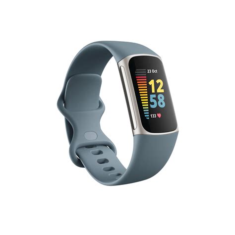 Fitbit Charge 5 Fitness Tracker Steel Blue And Platinum Stainless