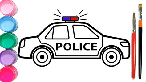 How To Draw A Police Car Car Drawing Kids Drawing Videos For Kids