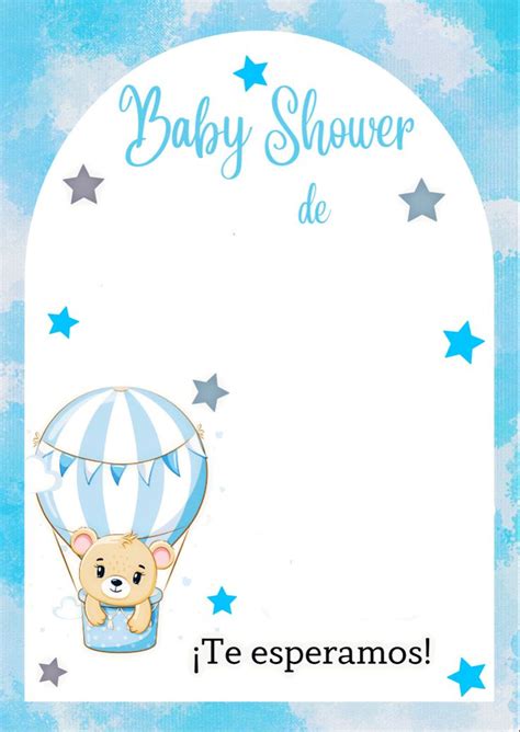Invitación Para Baby Shower De Osito Aerostático In 2022