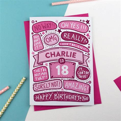 18th Omg Birthday Personalised Illustrated Card By A Is For Alphabet Personalized Birthday