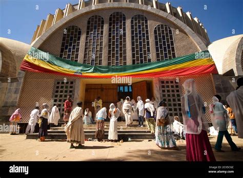Exterior Facade Of The Saint Mary Of Zion Cathedral Of The Ethiopian