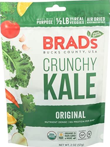 Brads Plant Based Organic Veggie Chips Kale 3 Bags9 Servings Total