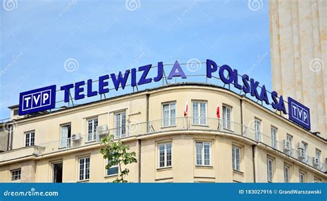 Sign Telewizja Polska Tvp Polish Television Tvp Company Signboard