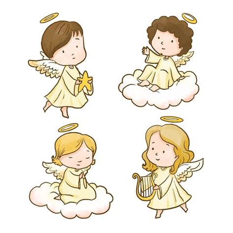 Premium Vector Watercolor Christmas Angel Collection Angel Drawing