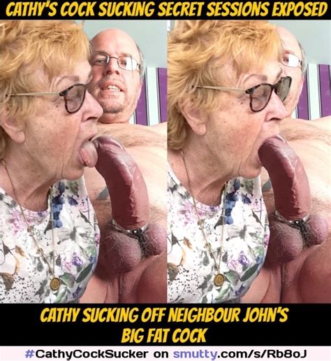 Cathycocksucker Cathy Blowjob Slut Granny Sucking Off A