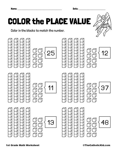 Color The Place Value Worksheet Place Value