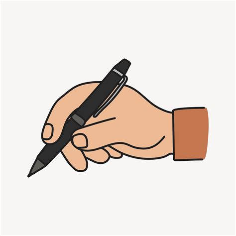 Hand Holding Pen Clipart Business Free Vector Illustration Rawpixel